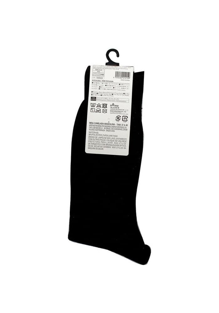 Daiso Unisex Regular Socks | Black | Antimicrobial & Anti-Odor | Quick-Dry Waffle Rib Design Comfort Socks - Image 2